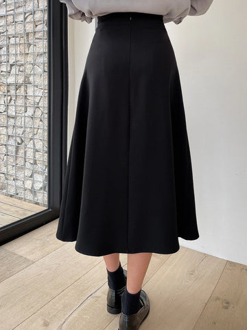 DAZY High Waist Knot Side Split Thigh Skirt