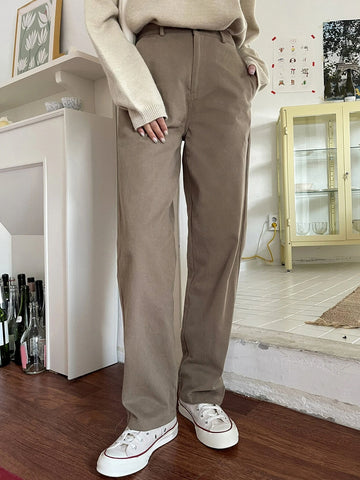 DAZY High Waist Slant Pocket Straight Leg Pants