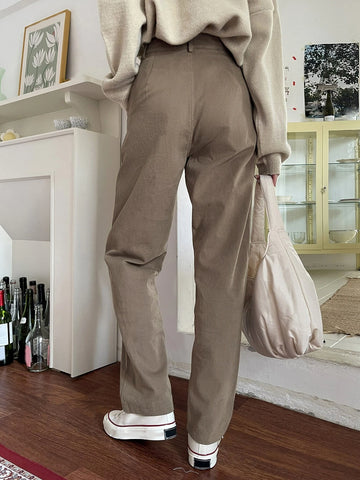 DAZY High Waist Slant Pocket Straight Leg Pants