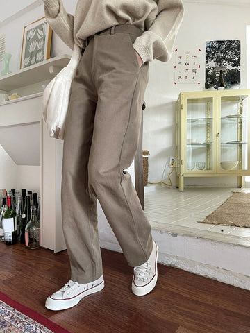 DAZY High Waist Slant Pocket Straight Leg Pants