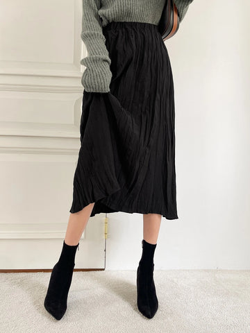 DAZY High Waist Solid A-line Skirt