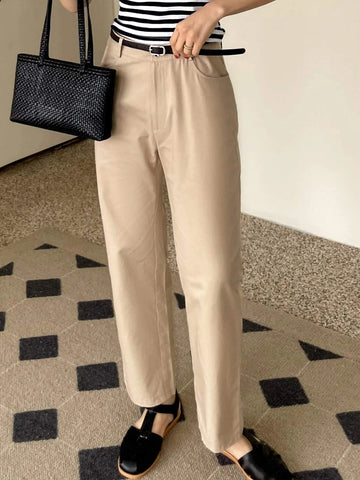 DAZY High Waist Straight Leg Pants Without Belt