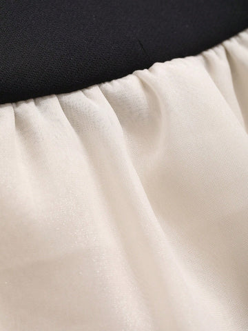 DAZY Ladies' Contrast Color Ruffle Hem Sleeveless Dress
