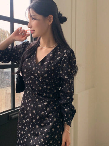 DAZY Ladies' Long Sleeve Mini Floral Dress