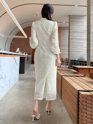 DAZY Ladies' Mesh & Lace Splice Dress