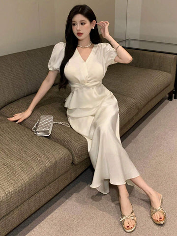 DAZY Ladies' Plain & Simple Daily Short Sleeve Skirt Set