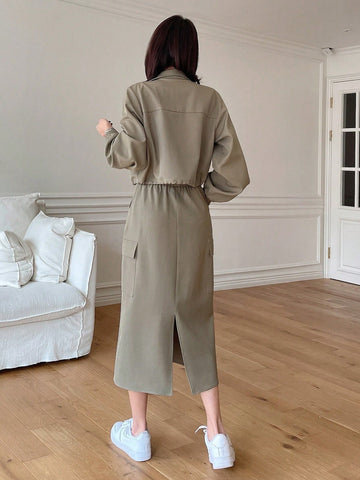 DAZY Ladies' Solid Color Casual Two-Piece Set