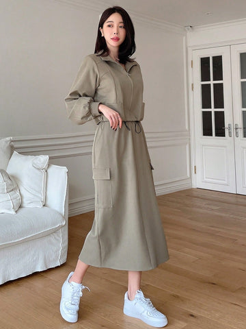 DAZY Ladies' Solid Color Casual Two-Piece Set