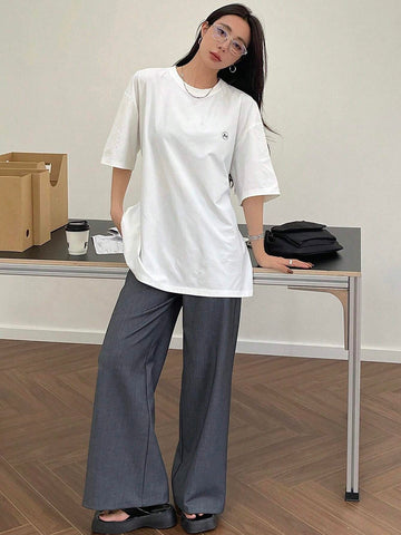 Solid Color Round Neck T-Shirt