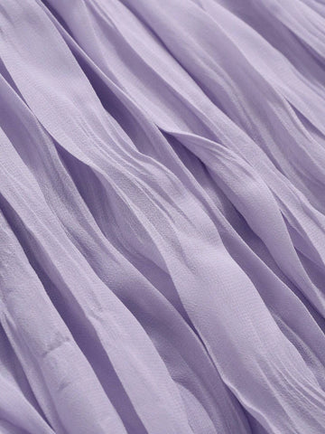 DAZY Ladies' Spring/Summer Casual Solid Color Textured Long Skirt