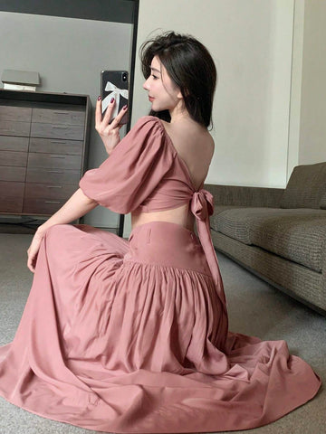 DAZY Ladies' Top And Skirt Two Piece Set