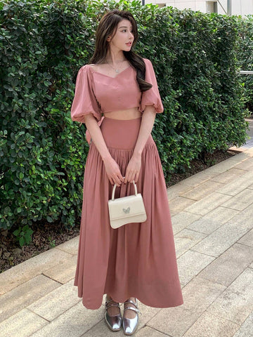 DAZY Ladies' Top And Skirt Two Piece Set