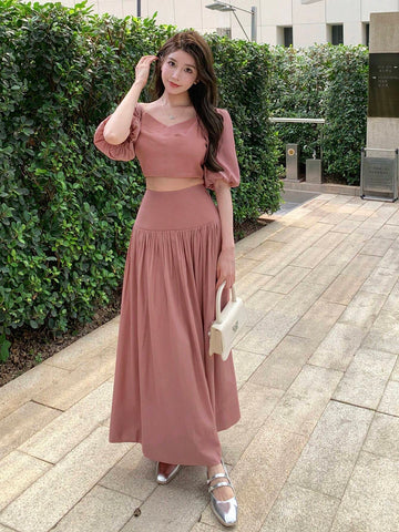 DAZY Ladies' Top And Skirt Two Piece Set