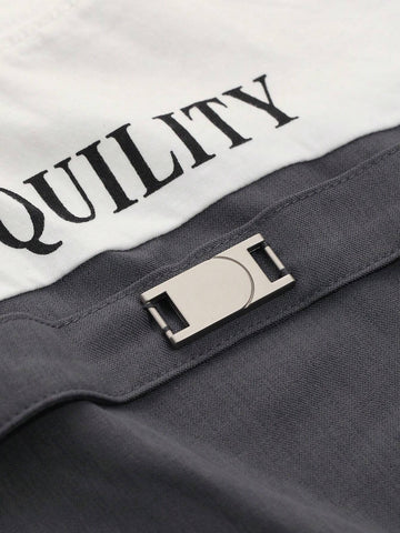 Letter Graphic Two Tone Crop Tee