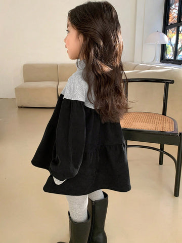 DAZY Little Girls High Neck Patchwork Dress