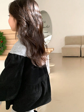 DAZY Little Girls High Neck Patchwork Dress