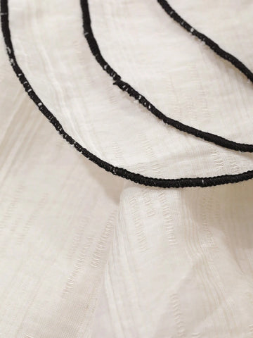 DAZY New Arrival Women's Elegant Long Sleeve Blouse With Contrast Piping Trim And Peter Pan Collar, Front Button Closure, For Autumn