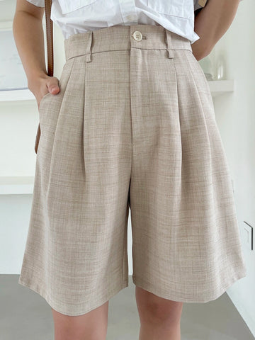 DAZY Plicated Detail Bermuda Shorts