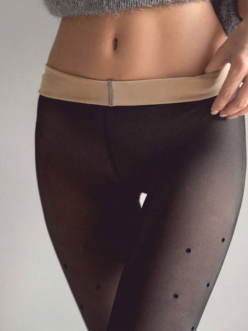 DAZY Polka Dot Print Tights
