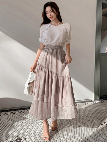 DAZY Printed Chiffon Skirt