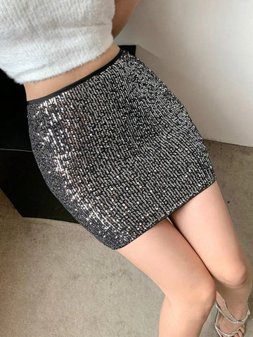DAZY Sequin Fashionable And Sexy Tight-Fitting Skirt