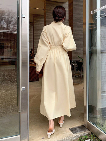 DAZY Shirt Dress With Pleats Detail And Hidden Pockets