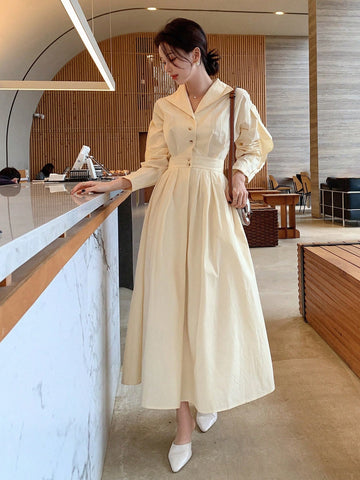DAZY Shirt Dress With Pleats Detail And Hidden Pockets
