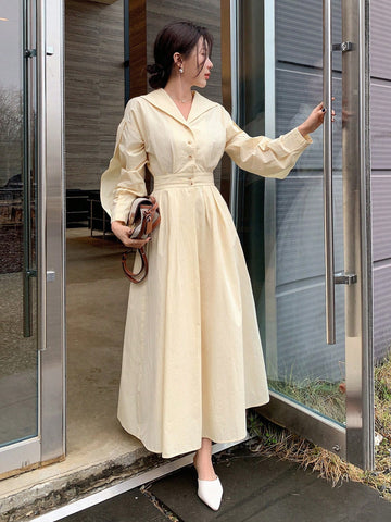 DAZY Shirt Dress With Pleats Detail And Hidden Pockets