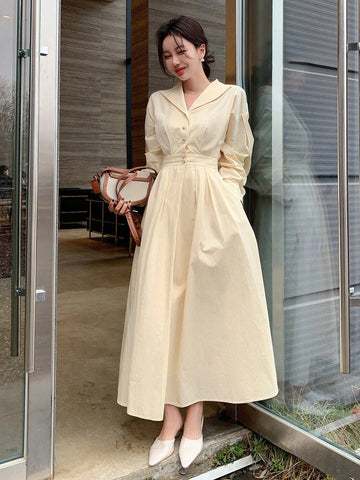 DAZY Shirt Dress With Pleats Detail And Hidden Pockets