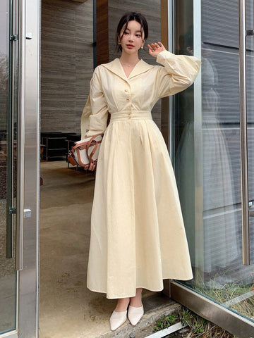 DAZY Shirt Dress With Pleats Detail And Hidden Pockets