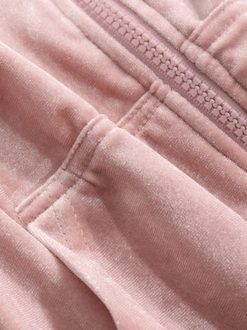 DAZY Short Hooded Sweatshirt With Elastic Waist Long Pants 2-Piece Set