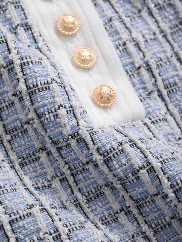 DAZY Short Sleeve Polo Shirt With Textured Grid Pattern Collar