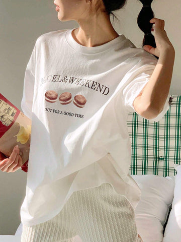 DAZY Slogan Graphic Drop Shoulder Tee