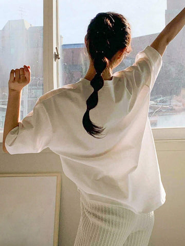 DAZY Slogan Graphic Drop Shoulder Tee