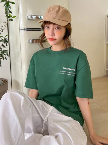 DAZY Slogan Graphic Drop Shoulder Tee