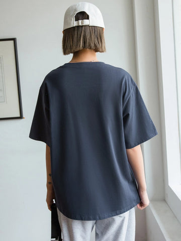 Slogan Graphic Drop Shoulder Tee