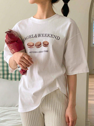 DAZY Slogan Graphic Drop Shoulder Tee