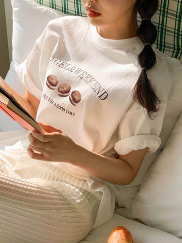 DAZY Slogan Graphic Drop Shoulder Tee