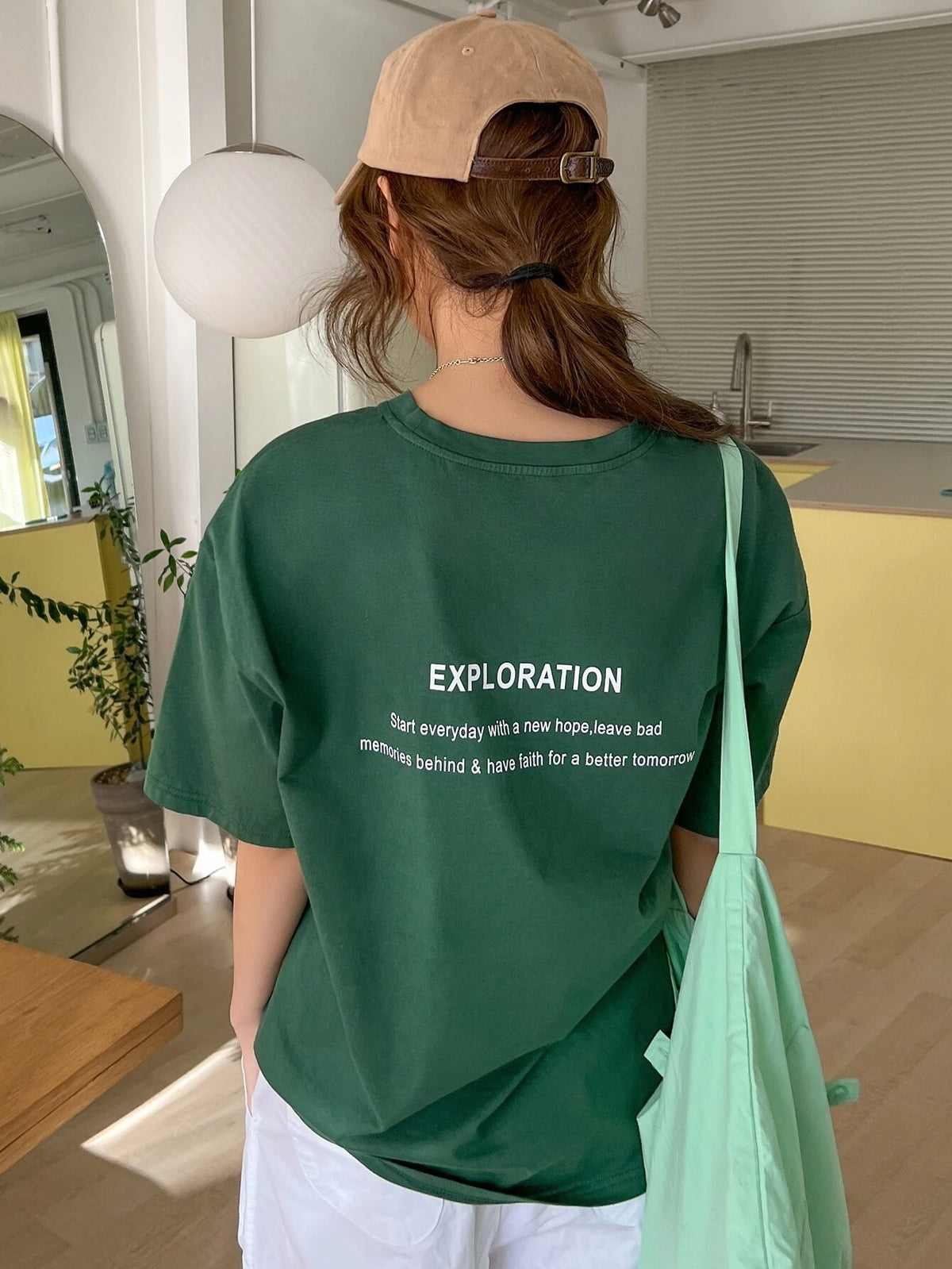 DAZY Slogan Graphic Drop Shoulder Tee