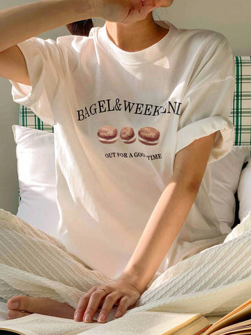 DAZY Slogan Graphic Drop Shoulder Tee