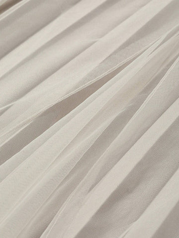 DAZY Solid Color Pleated A-Line Skirt For Women