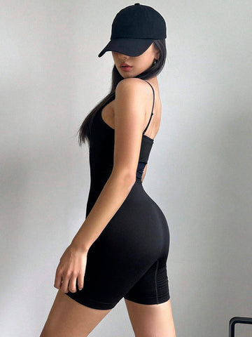 DAZY Solid Color Tight Strapless Short Jumpsuit For Women