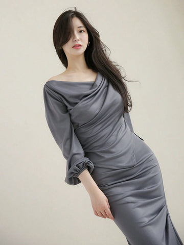 DAZY Solid Colored Pleated Elegant Two Piece Set