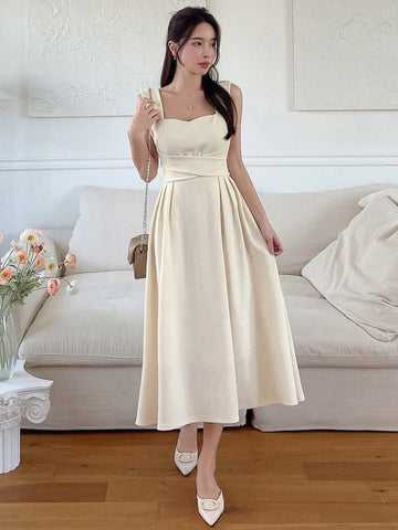 DAZY Solid Drawstring Side Cami Dress