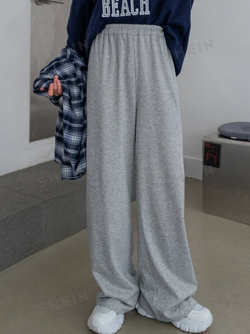 DAZY Solid Elastic Waist Sweatpants