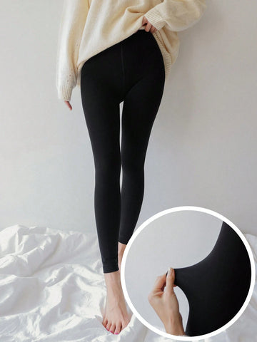 DAZY Solid Fleece Lined Leggings