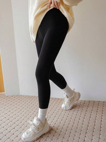 DAZY Solid Fleece Lined Leggings