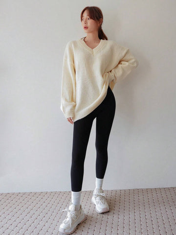 DAZY Solid Fleece Lined Leggings