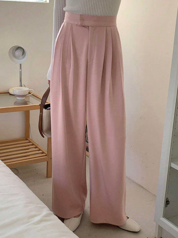 DAZY Solid Fold Pleated Wide Leg Pants