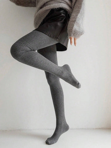 DAZY Solid Ribbed Knit Leggings